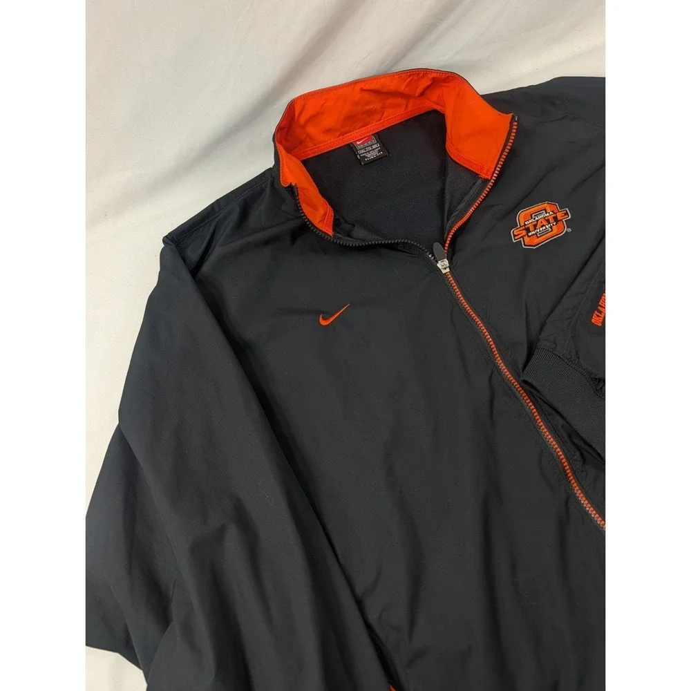 vtg y2k Nike Team Oklahoma State Full Zip Pullover Jacket clima fit XXL 90s